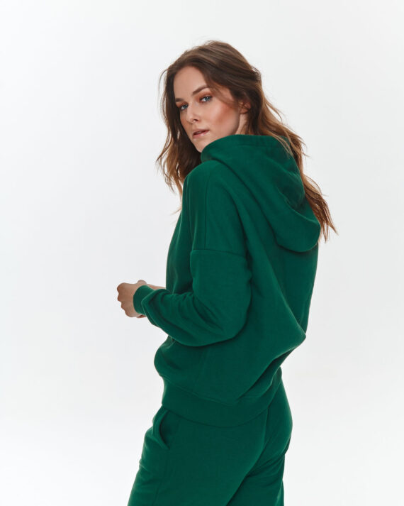 zielony dres bluza z kapturem i spodnie bawełna