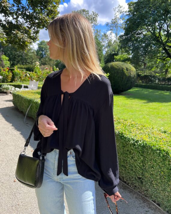 czarna bluzka damska boho
