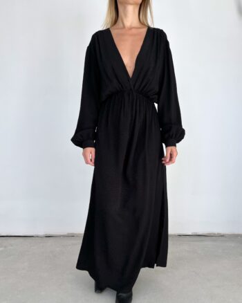 długa sukienka w kolorze czarnym z wiskozy